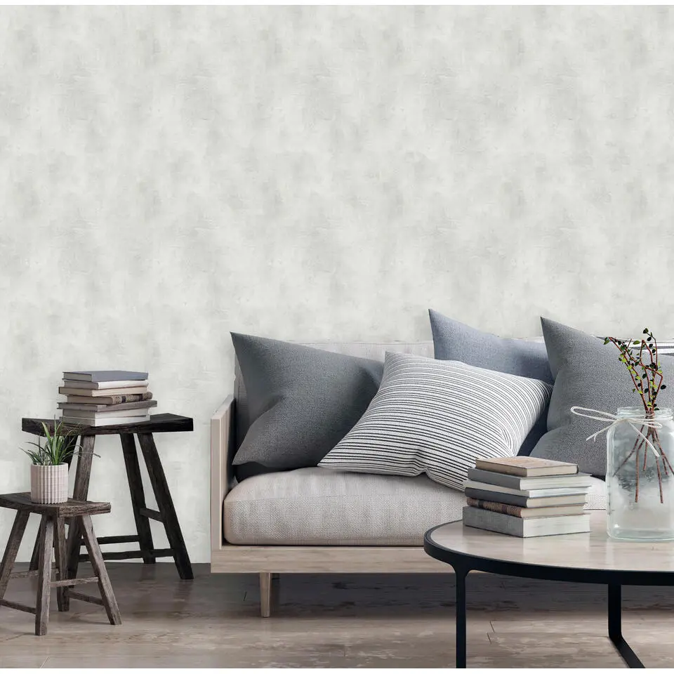 Dutch Wallcoverings - Loft uni lichtgrijs - 0,53x10,05m