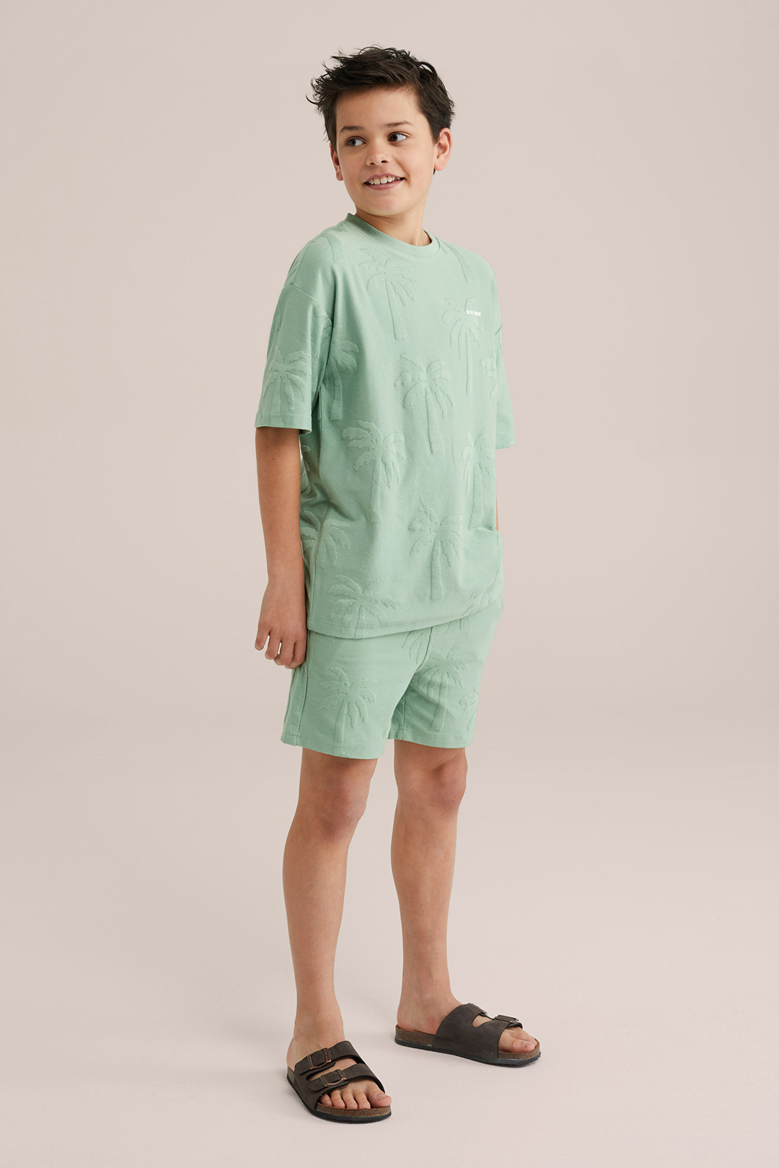 Jongens regular fit sweatshort jacquard