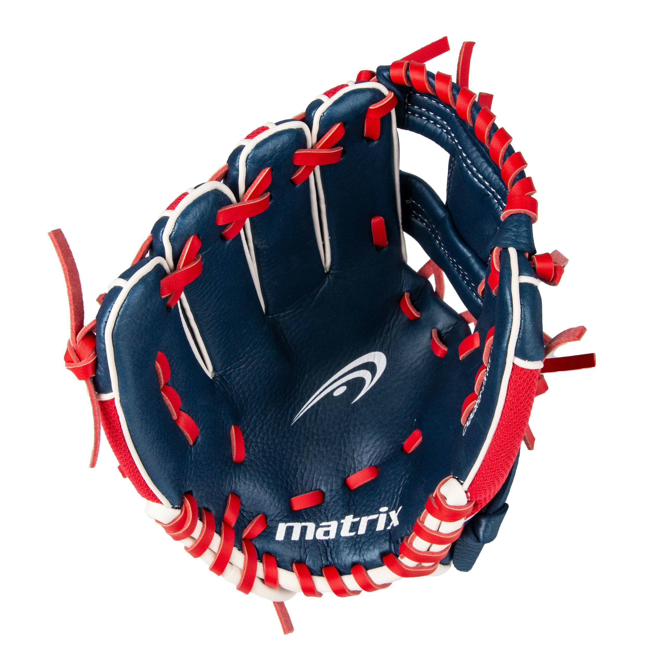 Matrix Youth Fielding Glove, Blue/Red, Right-Hand Catch, 8.5-in