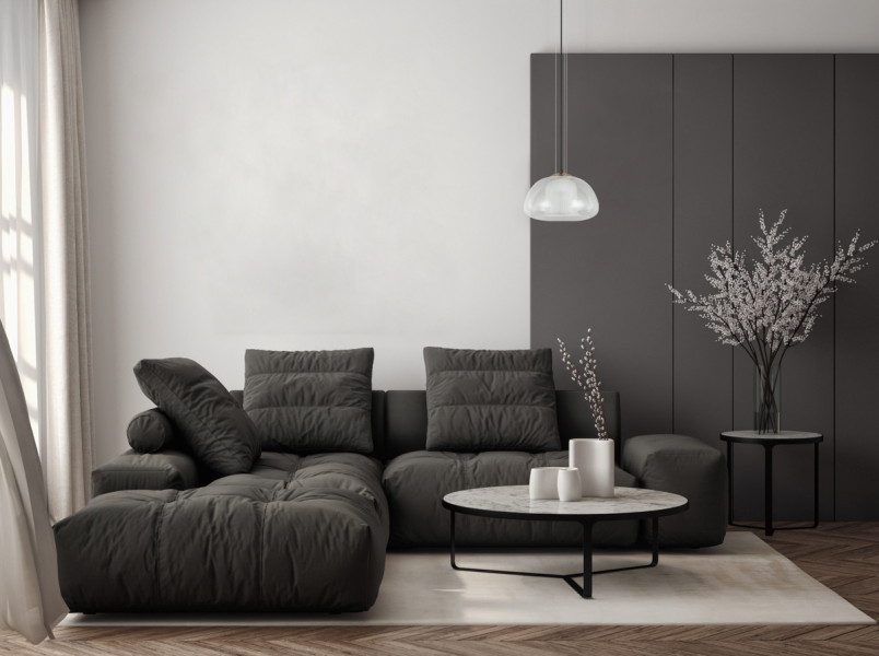 Lampa wisząca czarna FEDER 1xE27x40W wym: 88x25x25 cm Italux