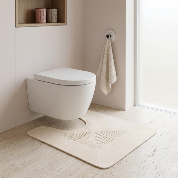 Mata pod WC Velo 45x50 cm beżowy marmur