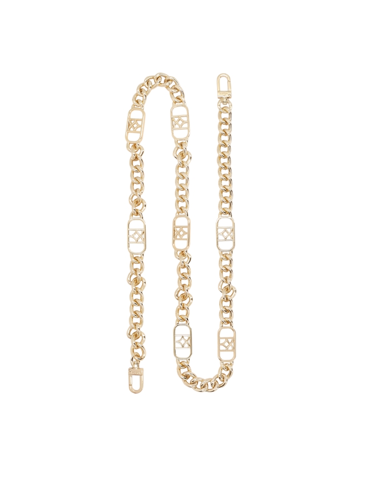 Gold monogrammed purse chain