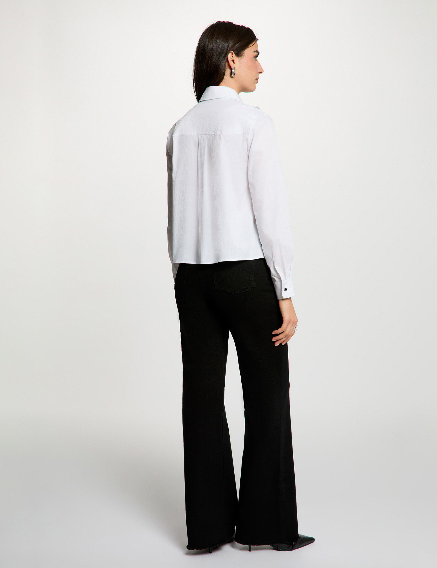 Straight Shirt With Notch Collar White Women