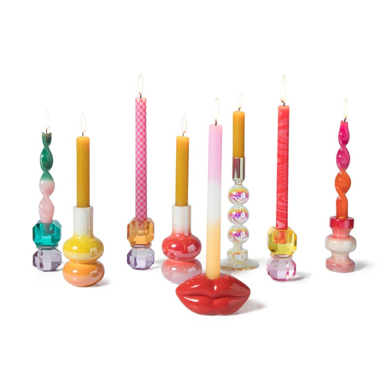 Dinerkaars dipdye - roze/oranje - &Oslash;2.15x25 cm