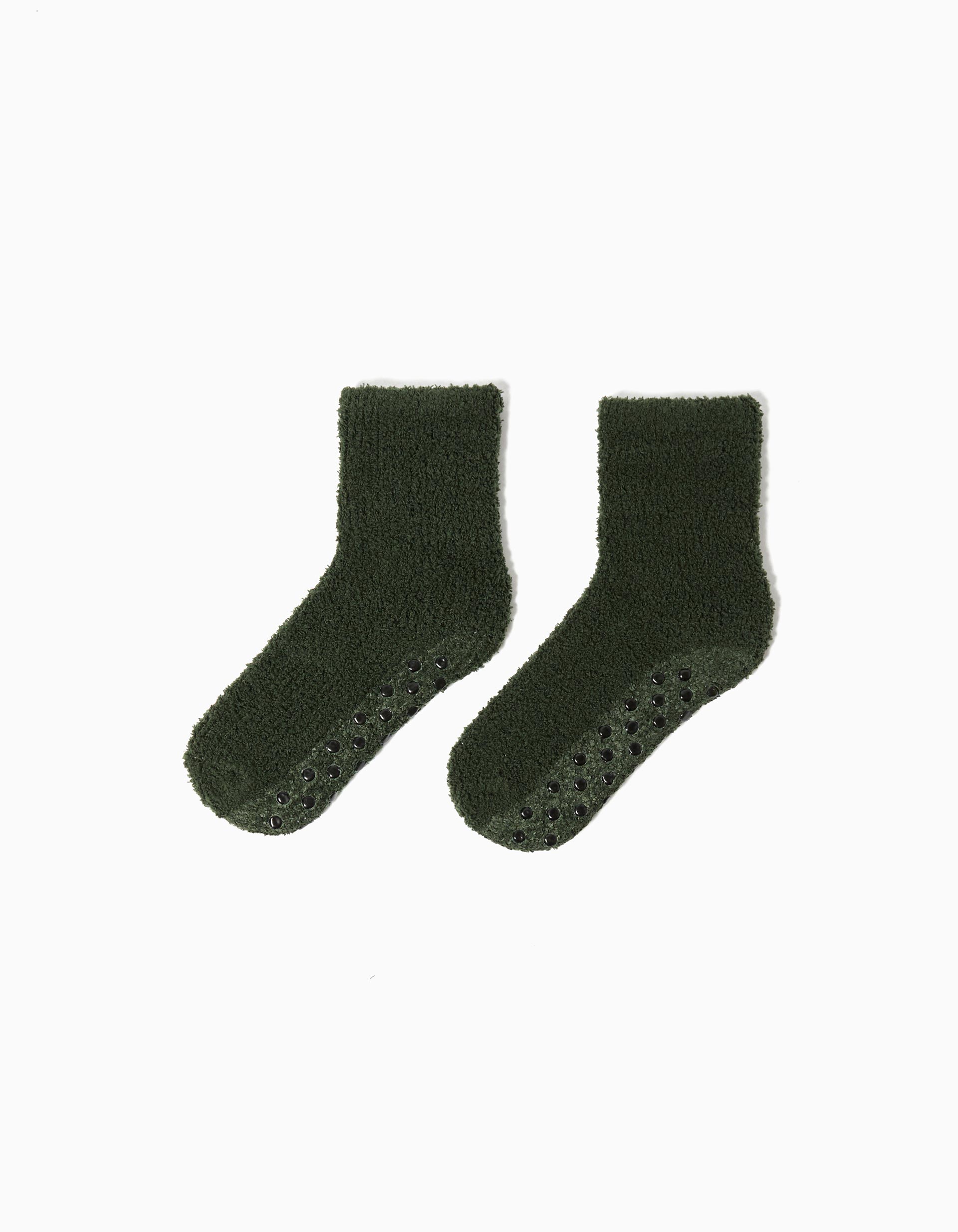 Meias Antiderrapantes, Menino, Verde Escuro