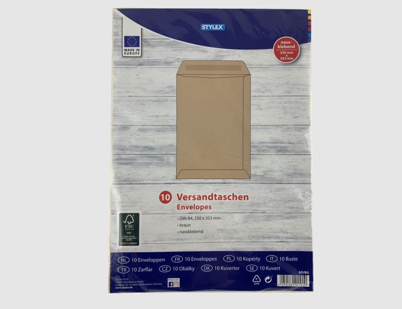 Versandtaschen B4 braun