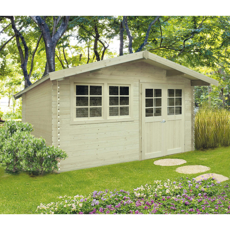 Abri de jardin en bois Visp traité 28 mm 4,18 x 3,88 m SOLID