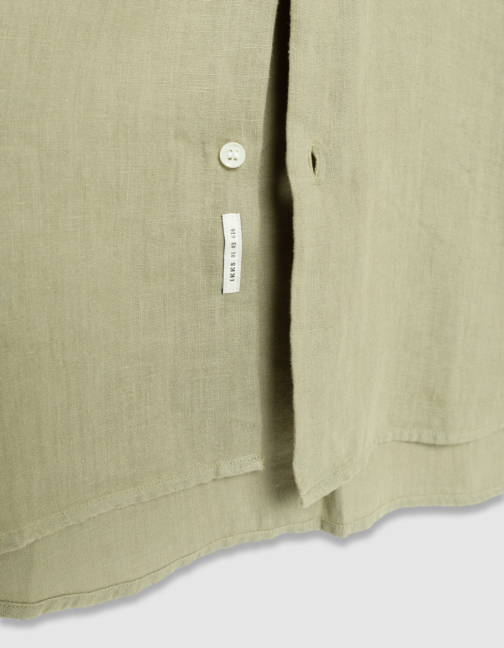 Chemise slim verte 100% lin Homme