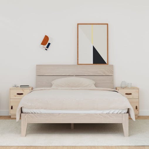 NNEVL Bedside Cabinets 2 pcs 40x34x55 cm Solid Wood Pine