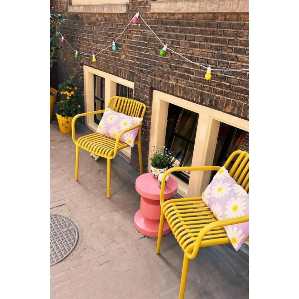 Stripe stapelbare tuinstoel - Mosterdgeel