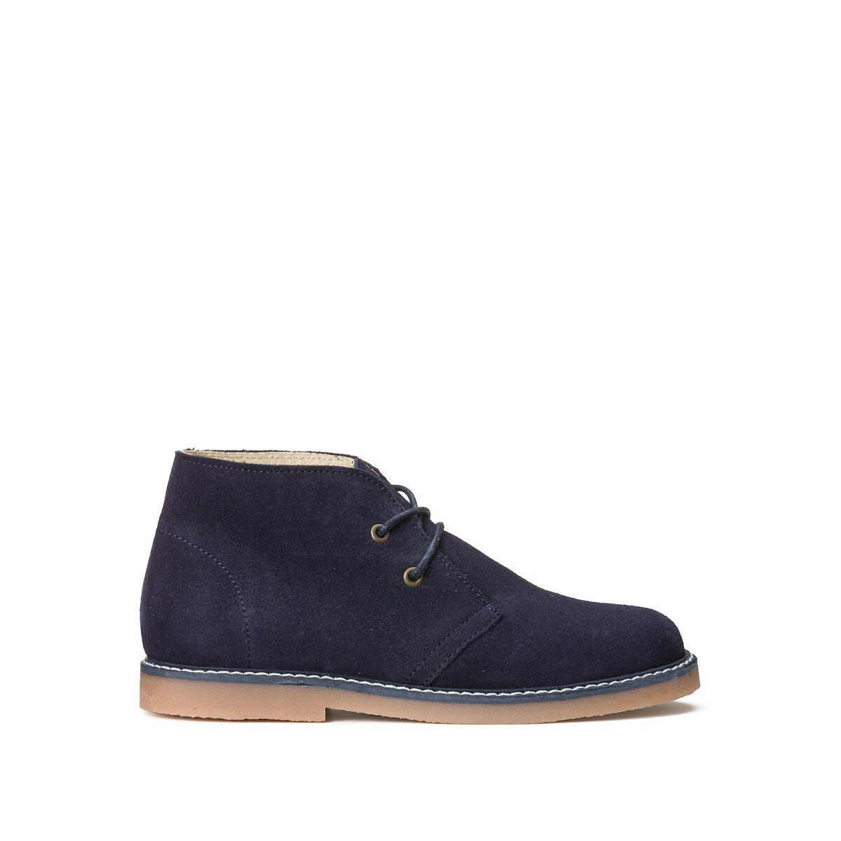 Bottines croûte de cuir à lacets