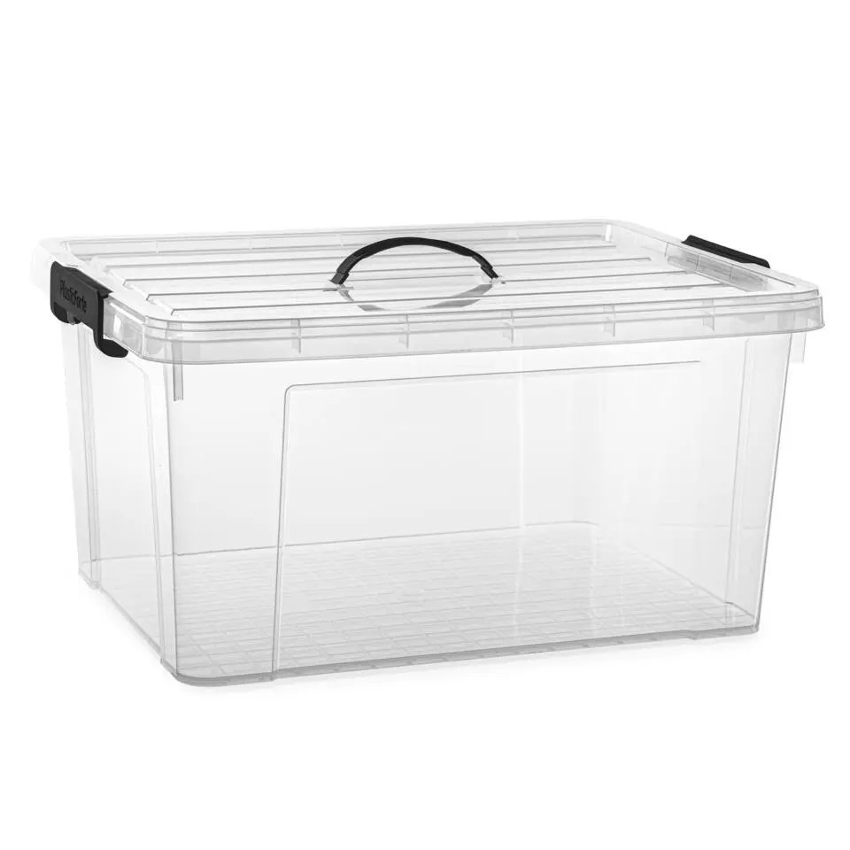 Plasticforte Opbergbox met deksel - grijs - 54L - kunststof