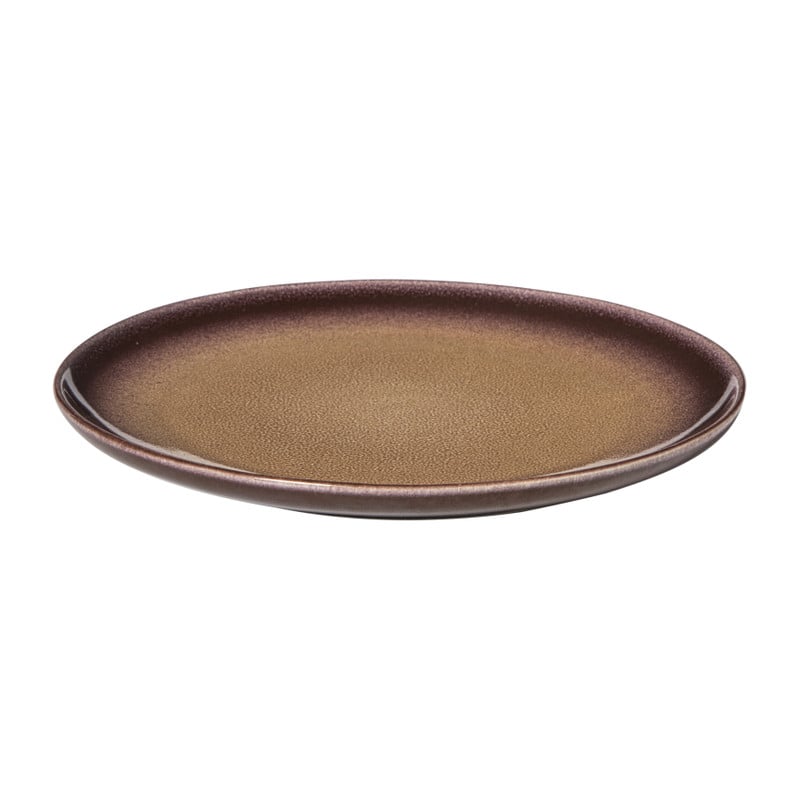 Ontbijtbord Olivia - bordeauxrood/beige - &Oslash;22x2 cm