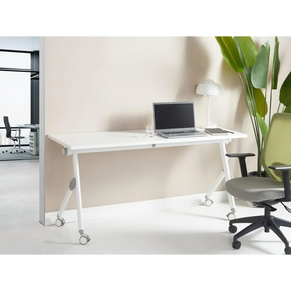 BENDI - Inklapbaar bureau - Wit - 160 x 60 cm - Staal