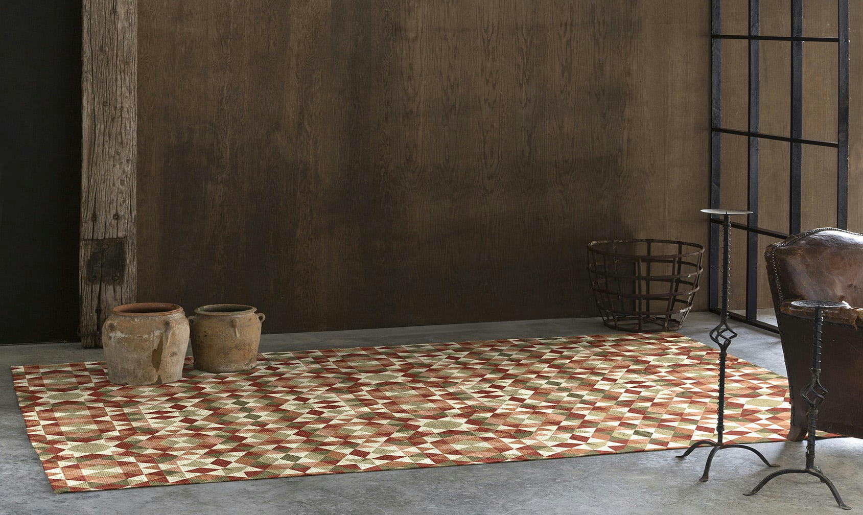 ARIA - Tapis décoratif en coton en impression digital marron 120x170