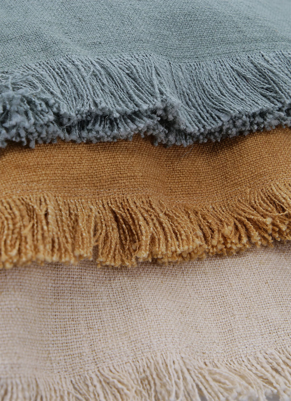 HOUSSE DE COUSSIN à FRANGES COTON ET LIN MOUSSE