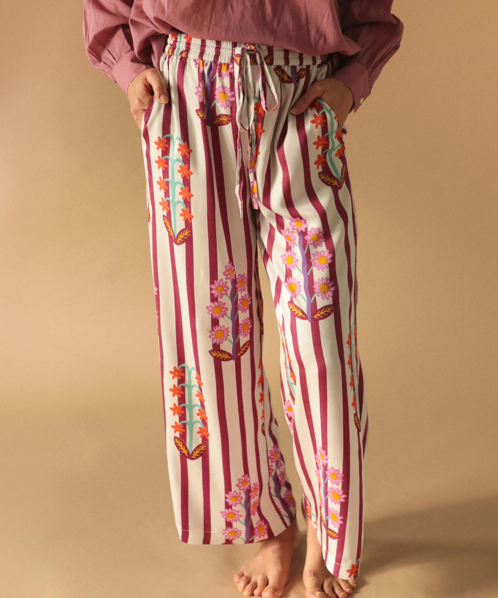 Pantalon Gabriel imprimé Fleurs Imaginaires - Taille unique