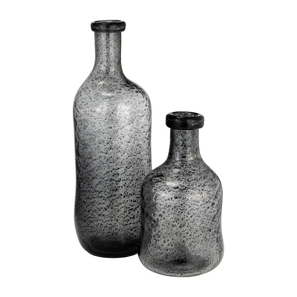 Sagebrook Home Glass, 17H" Irregular Shape Vase, Smoke, , 17"H, - 6.0" x 6.0" x 17.0"