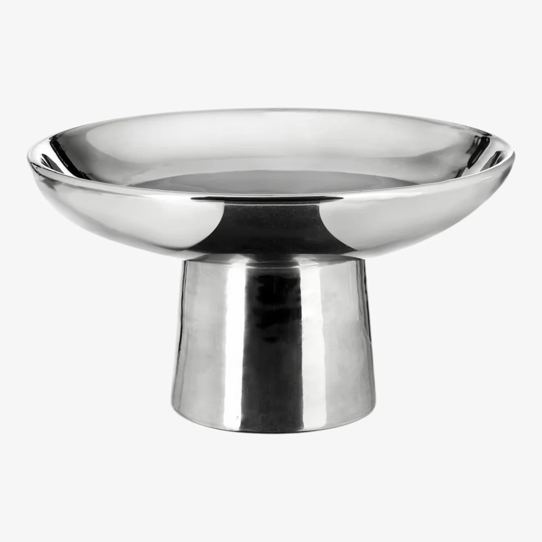 Deko-Schale Silber, ⌀ 23 cm, H 130 mm