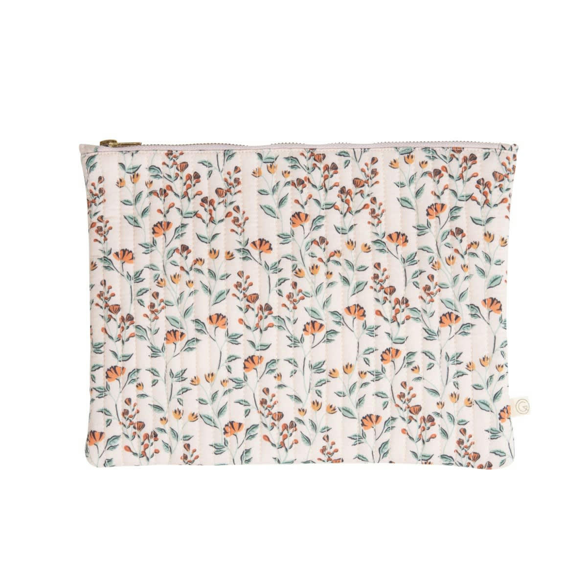 MAINTENANT - Grande pochette en coton imprimé fleuri rose