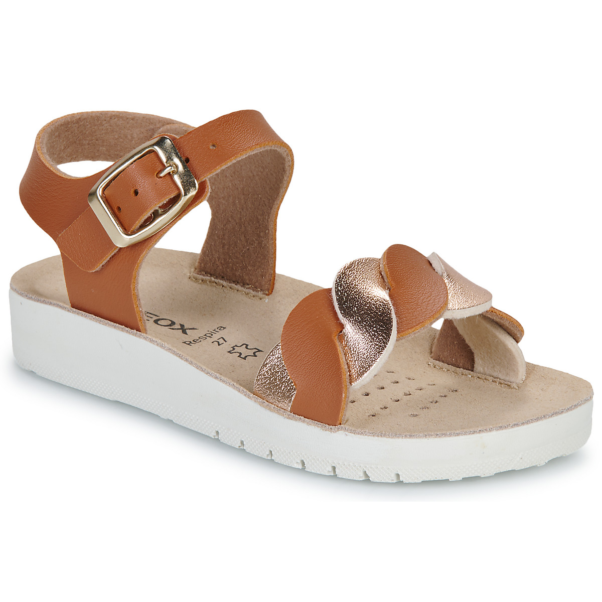 Geox - J SANDAL COSTAREI GI - Brown / Gold