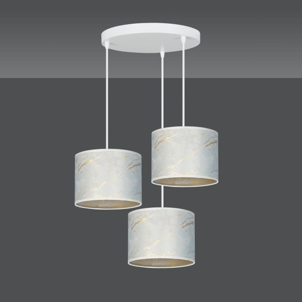 Lampa wisząca biało-złota BRODDI 3xE27x15W wym: 100x42x42 cm Emibig
