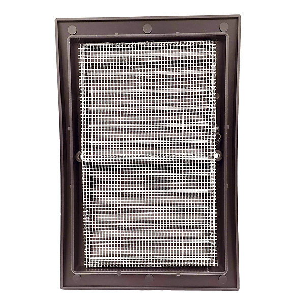 Lot de 1 Grille intérieur extérieur plastique avec moustiquaire 140x210 mm Marron