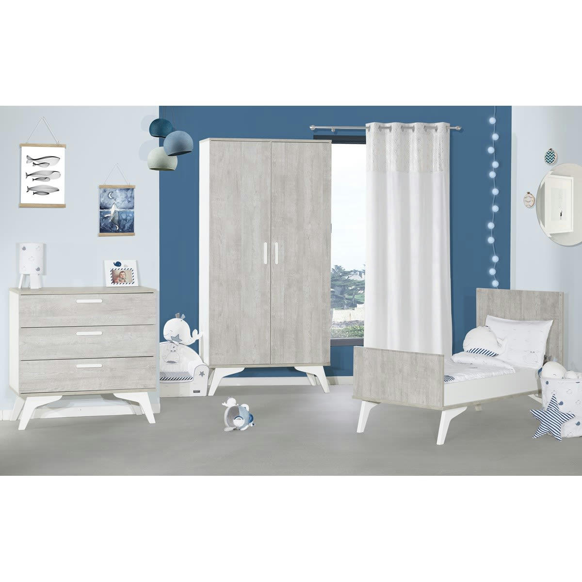 BLUE BALEINE - Cadre photo en bois blanc