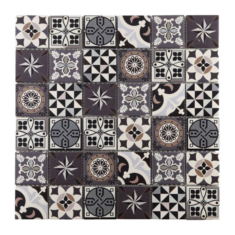 Carrelage mosaïque multicolore 30 x 30 cm