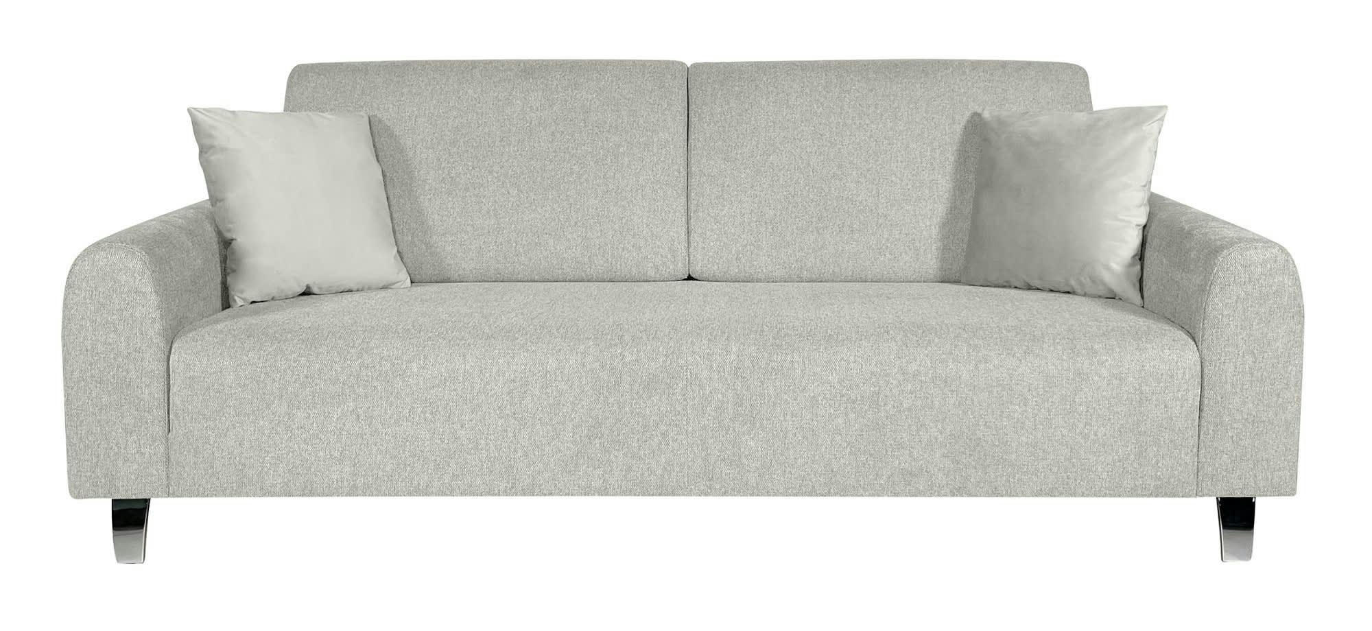 ELIJAH - Canapé fixe 3 places  en tissu gris clair