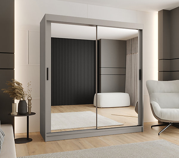 Armoire Rubino T3 a portes coulissanteH. 200 x L. 180 x P. 62, 2 portes