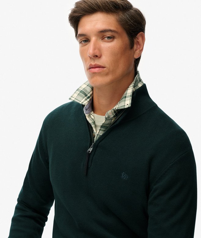 Essentials Cotton Half Zip Jumper