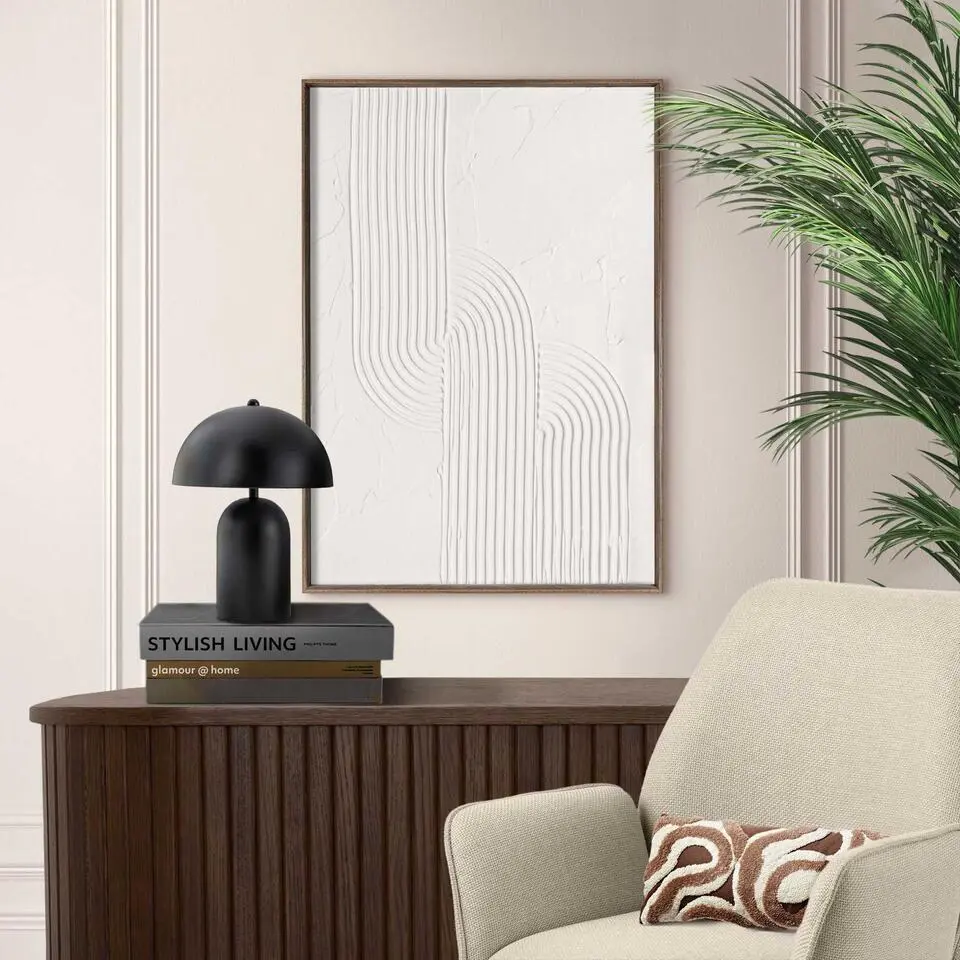 Schilderij met reli?f �?walnootkleur Reli?f patroon - 70 x 50