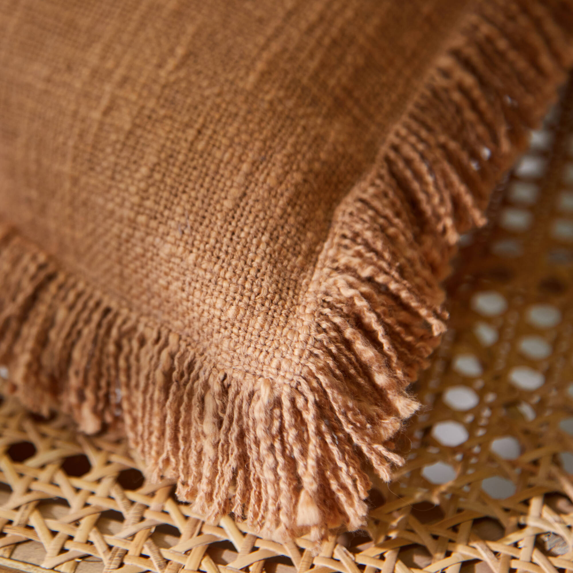 Coussin uni coton texturé