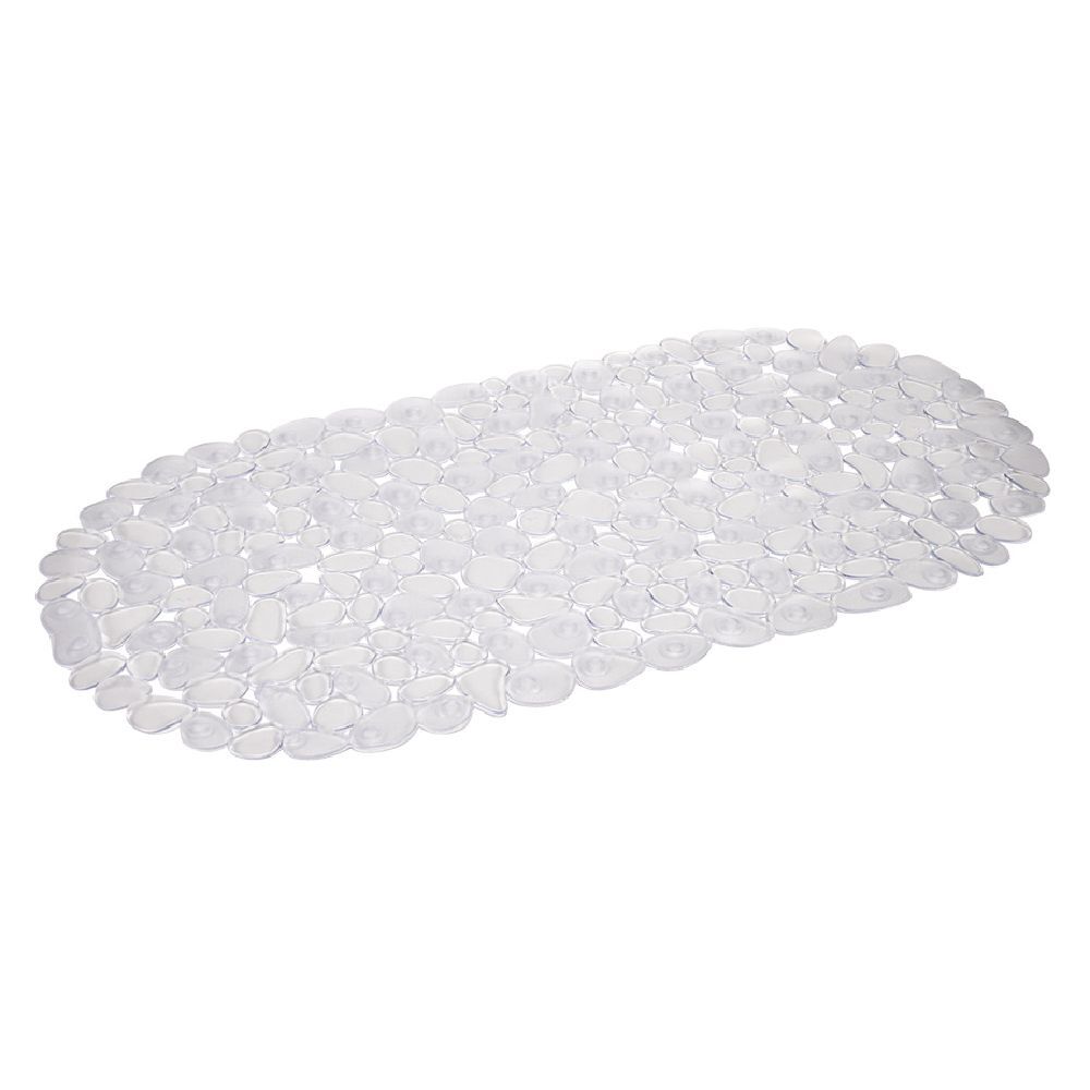 Fond de baignoire antidérapant design galet pvc blanc