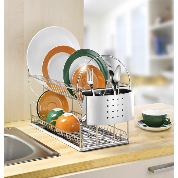 Geschirrabtropfer Exclusiv Duo Teller- und Tassenablage, Besteckkorb, Auffangschale, Exclusiv Duo
