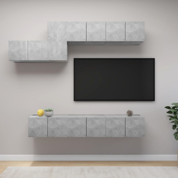 VidaXL Zestaw szafek TV SzaryMateriał drewnopochodny