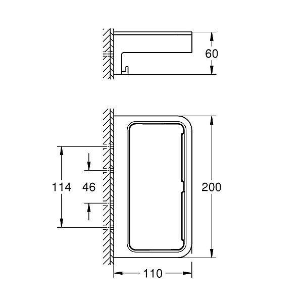 GROHE QuickFix - Start Cube - Panier de douche - Finition Supersteel 41107DC0 (à visser ou à coller)