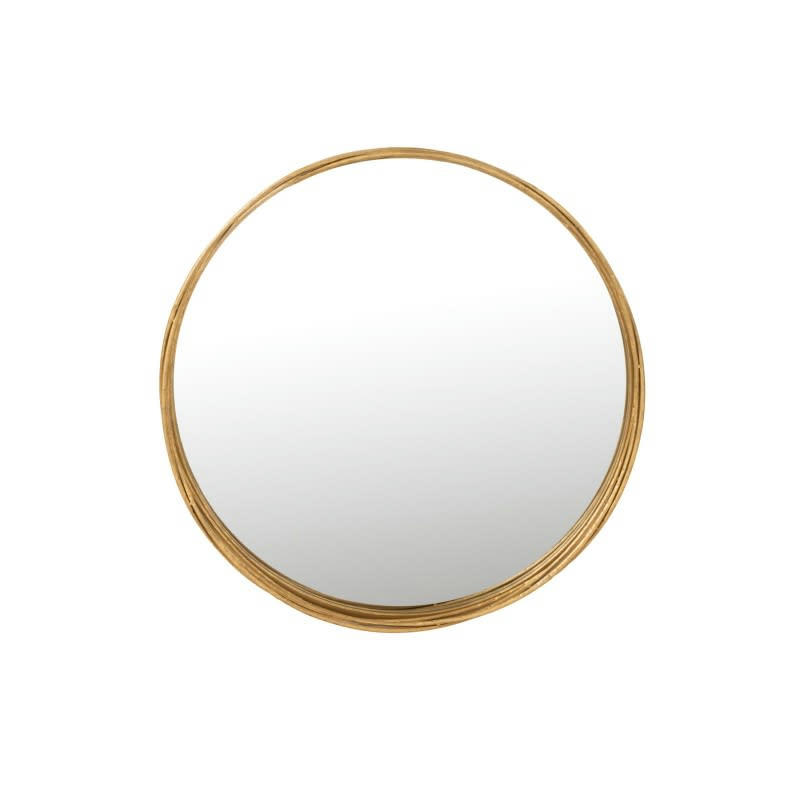 - Miroir rond avec bord haut en métal doré de 60 cm