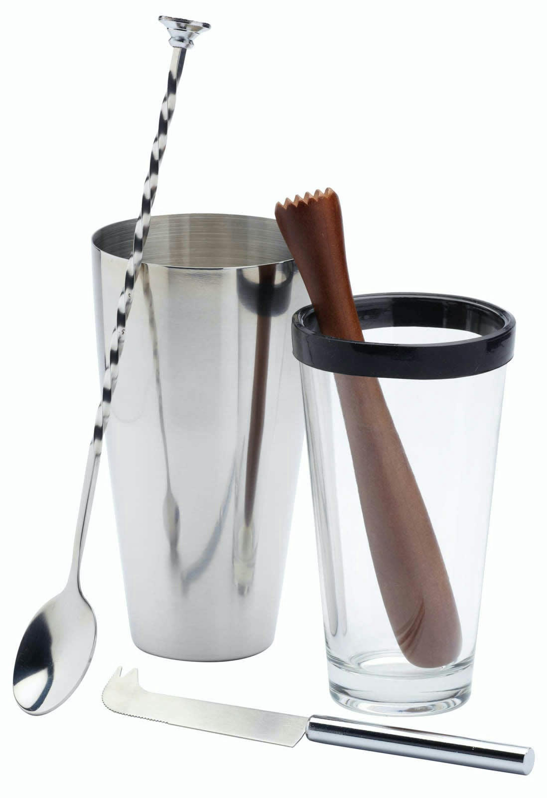 - Kit de fabrication mojito en acier inoxydable verre argenté