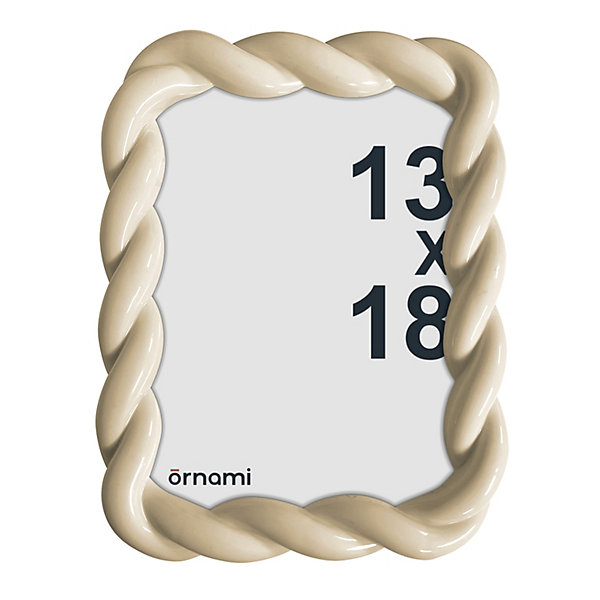 Cadre photo torsadé beige écru 13 x 18 cm Ornami