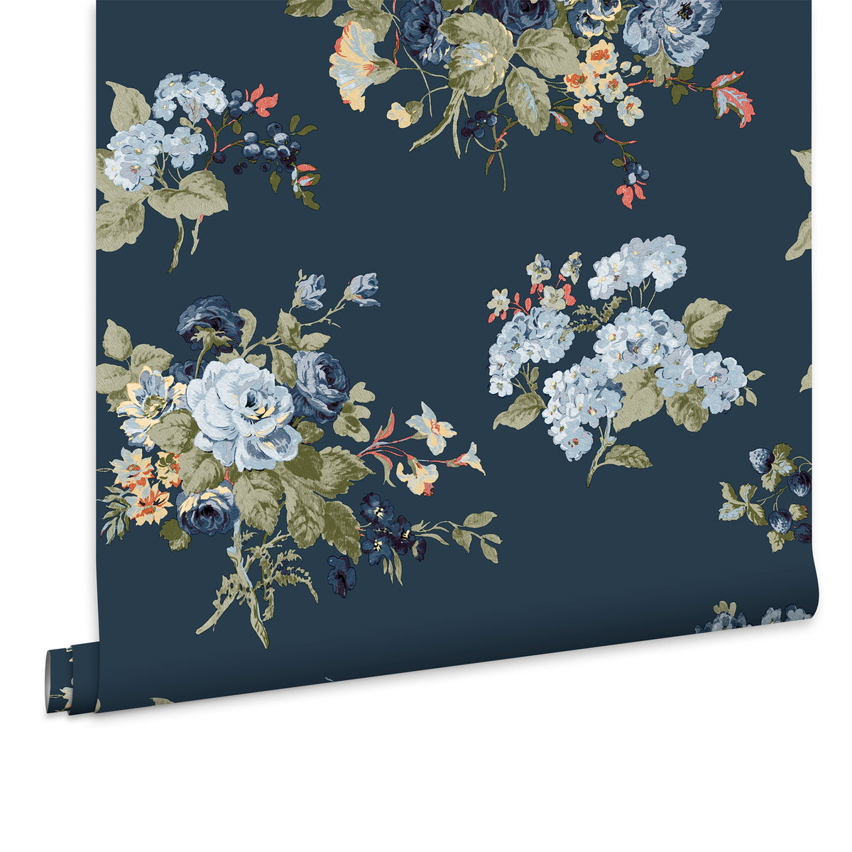 Laura Ashley Vliesbehang - Rosemore Midnight Seaspray - 10mx52cm