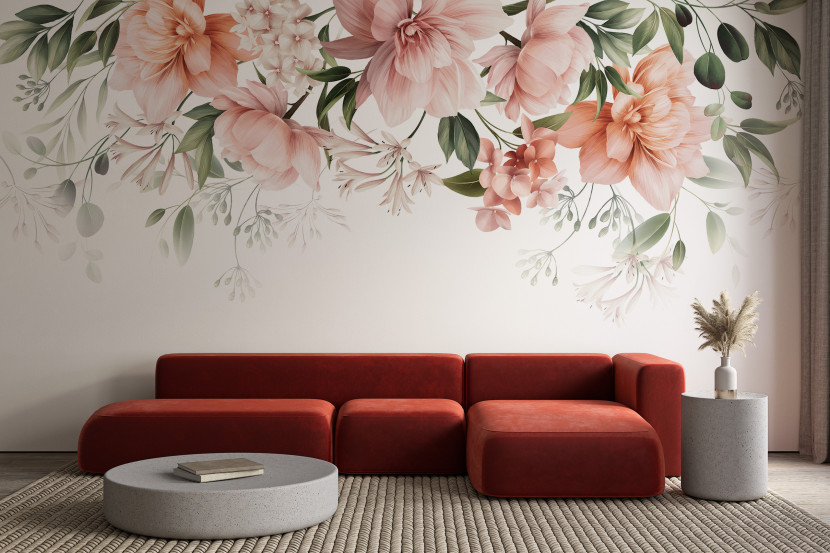 Fototapeta Różowe KWIATY Natura Rośliny 3D 90x60cm