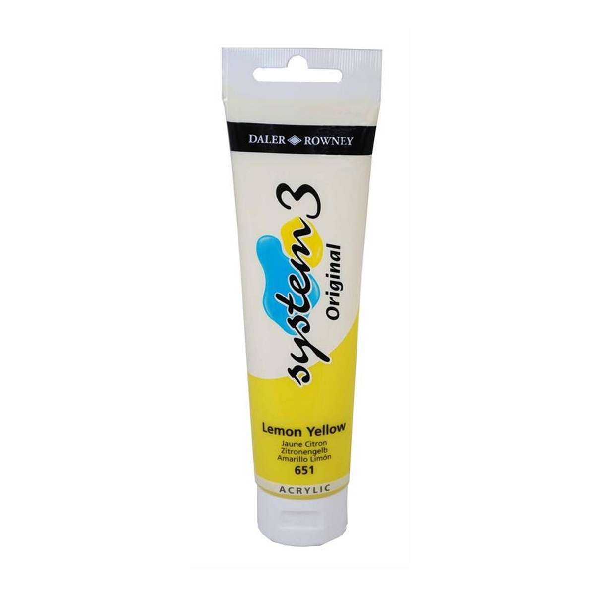 Daler-Rowney System3 Lemon Yellow Acrylic Paint 150ml