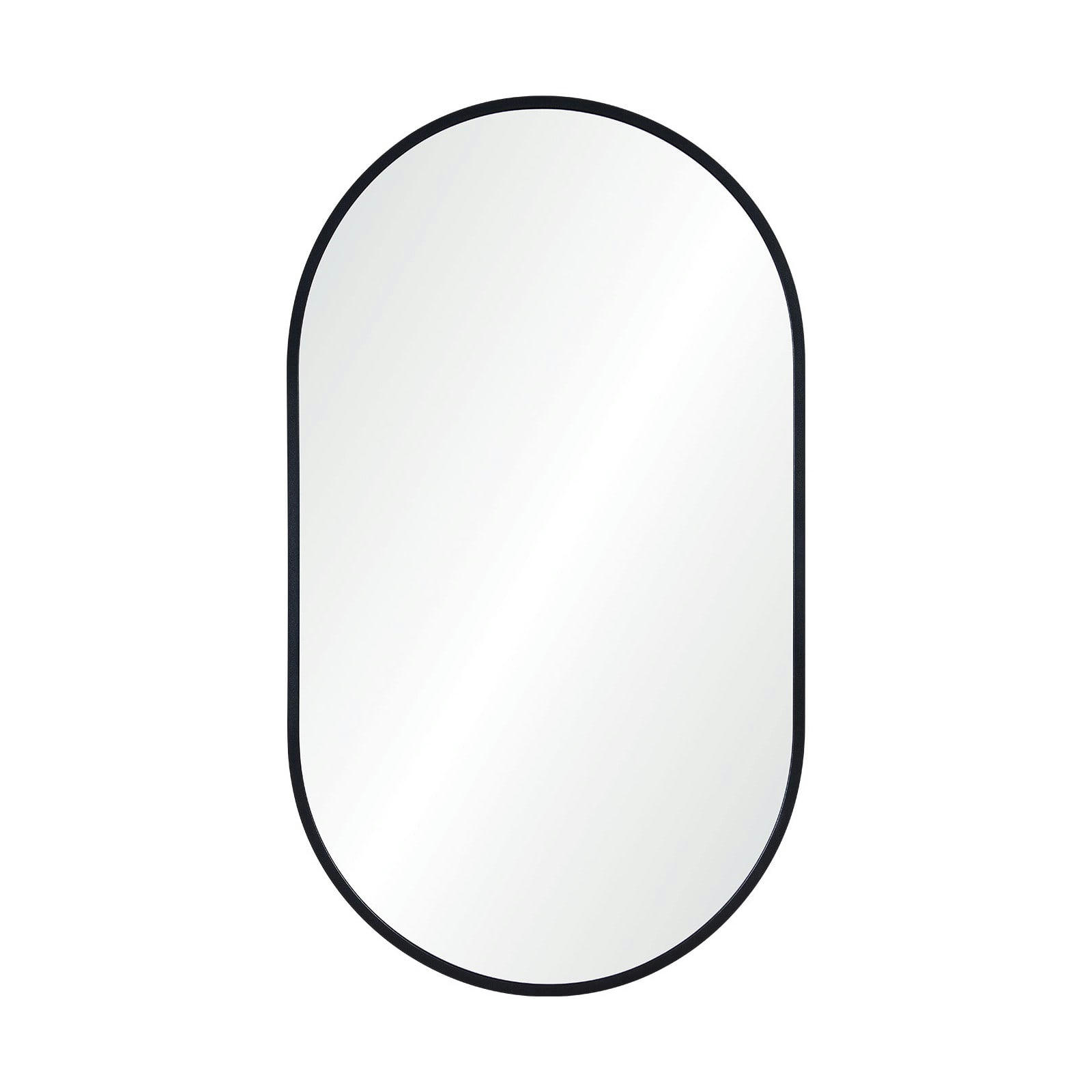 PEPPER - Miroir ovale 40 x 70 cm  Noir