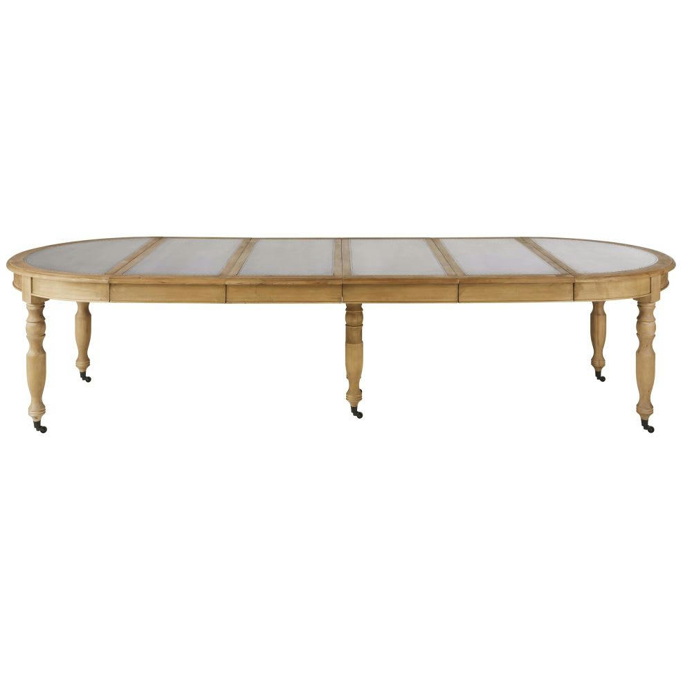 Provence - Table à manger extensible en bois de pin, peuplier et métal 12/14 personnes L125/325