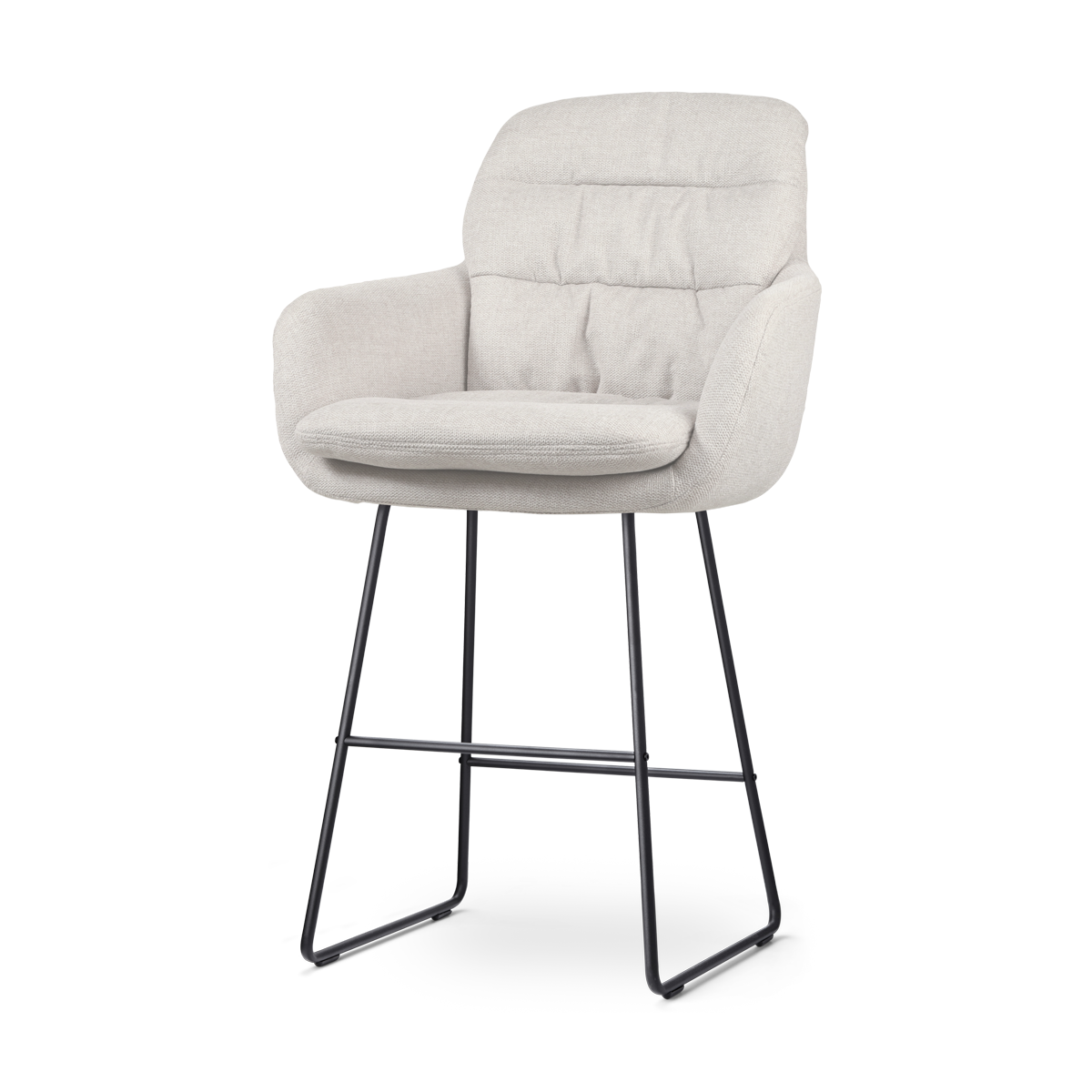 Nolon Nino-Mia Barkruk Beige - met Armleuning - Zwart - 65 cm