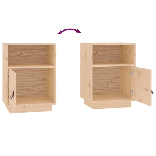 NNEVL Bedside Cabinets 2 pcs 40x34x55 cm Solid Wood Pine