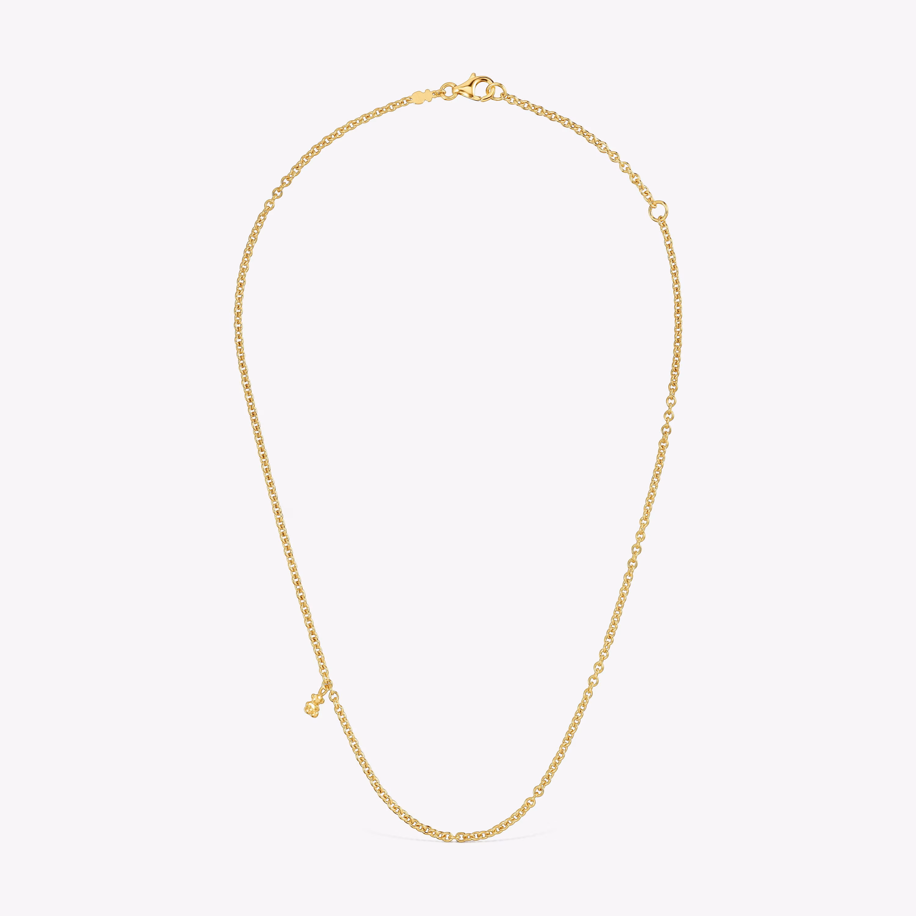 Collar corto con baño de oro 18 kt sobre plata y anillas redondas Bold Bear