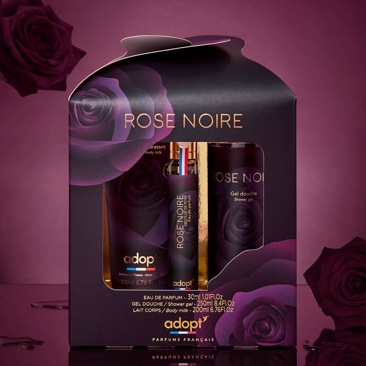 Rose NoireCoffret eau de parfum 30 ml   gel douche 250 ml   lait corps 200 ml